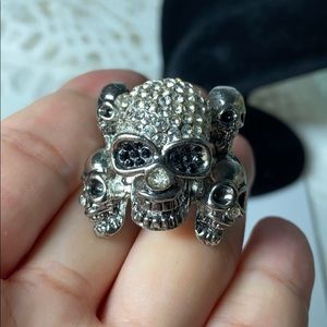🖤Skull 💕silver ring